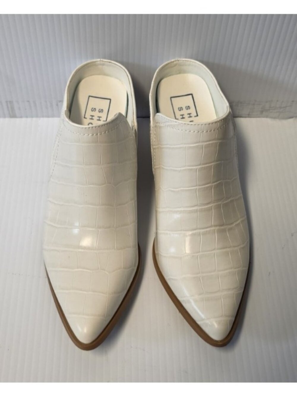 Shu Shop Women's Western Zoey Mule White Bootie Boots Size 8